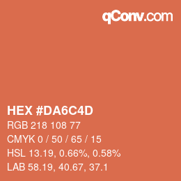 カラーコード: HEX #DA6C4D | qconv.com