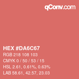 Color code: HEX #DA6C67 | qconv.com