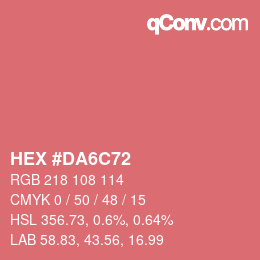 カラーコード: HEX #DA6C72 | qconv.com