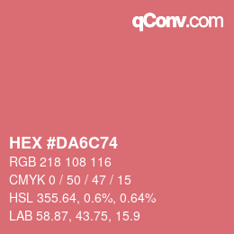 カラーコード: HEX #DA6C74 | qconv.com