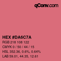 カラーコード: HEX #DA6C7A | qconv.com