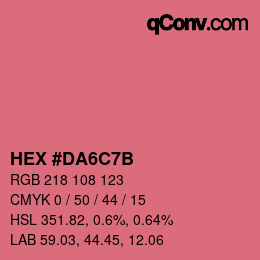 Color code: HEX #DA6C7B | qconv.com