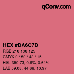 Color code: HEX #DA6C7D | qconv.com