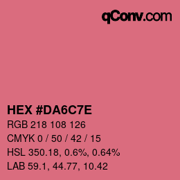 Color code: HEX #DA6C7E | qconv.com