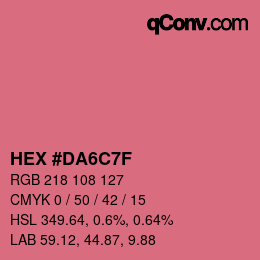 Color code: HEX #DA6C7F | qconv.com