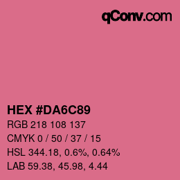 カラーコード: HEX #DA6C89 | qconv.com