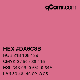 Color code: HEX #DA6C8B | qconv.com