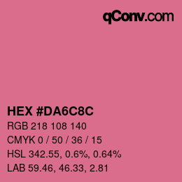 Farbcode: HEX #DA6C8C | qconv.com