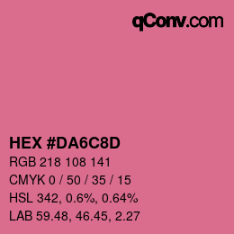 Color code: HEX #DA6C8D | qconv.com