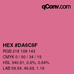 Color code: HEX #DA6C8F | qconv.com