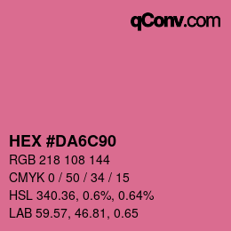 カラーコード: HEX #DA6C90 | qconv.com