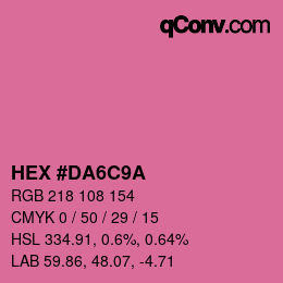 カラーコード: HEX #DA6C9A | qconv.com