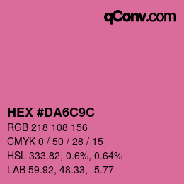 Color code: HEX #DA6C9C | qconv.com
