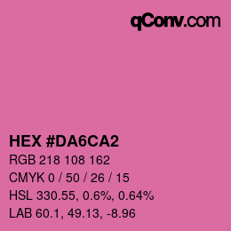 カラーコード: HEX #DA6CA2 | qconv.com
