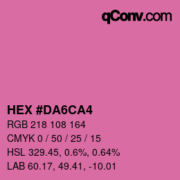 カラーコード: HEX #DA6CA4 | qconv.com