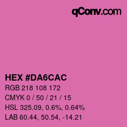カラーコード: HEX #DA6CAC | qconv.com