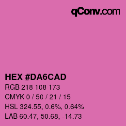 カラーコード: HEX #DA6CAD | qconv.com