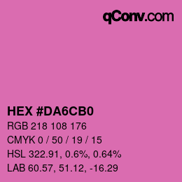 カラーコード: HEX #DA6CB0 | qconv.com