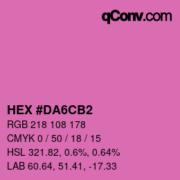カラーコード: HEX #DA6CB2 | qconv.com
