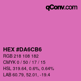 Color code: HEX #DA6CB6 | qconv.com
