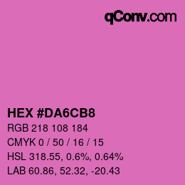 カラーコード: HEX #DA6CB8 | qconv.com