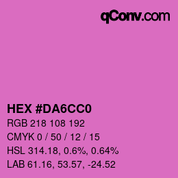 Color code: HEX #DA6CC0 | qconv.com