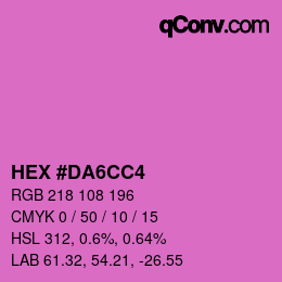 カラーコード: HEX #DA6CC4 | qconv.com