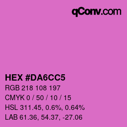 カラーコード: HEX #DA6CC5 | qconv.com