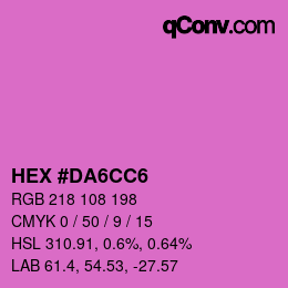 Color code: HEX #DA6CC6 | qconv.com