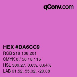 颜色代码: HEX #DA6CC9 | qconv.com