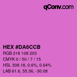 カラーコード: HEX #DA6CCB | qconv.com