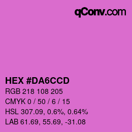 カラーコード: HEX #DA6CCD | qconv.com