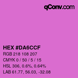 Color code: HEX #DA6CCF | qconv.com