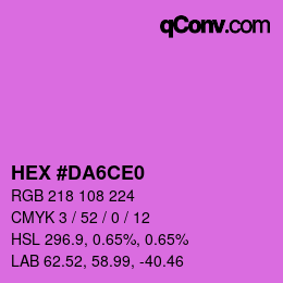 颜色代码: HEX #DA6CE0 | qconv.com