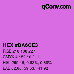 Color code: HEX #DA6CE3 | qconv.com