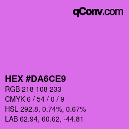 Color code: HEX #DA6CE9 | qconv.com