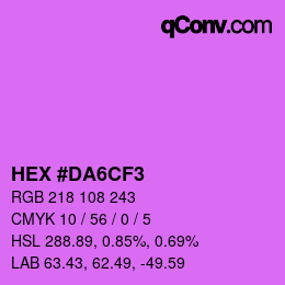 Farbcode: HEX #DA6CF3 | qconv.com