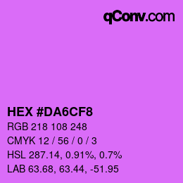 Color code: HEX #DA6CF8 | qconv.com