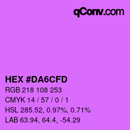 カラーコード: HEX #DA6CFD | qconv.com