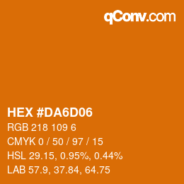 Color code: HEX #DA6D06 | qconv.com