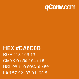 颜色代码: HEX #DA6D0D | qconv.com