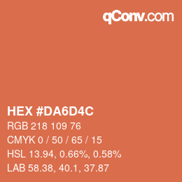 カラーコード: HEX #DA6D4C | qconv.com