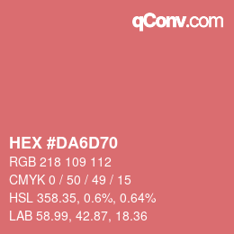 Color code: HEX #DA6D70 | qconv.com