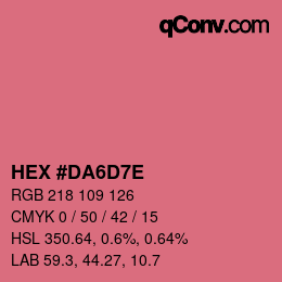 Color code: HEX #DA6D7E | qconv.com