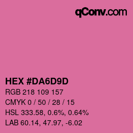 カラーコード: HEX #DA6D9D | qconv.com