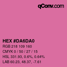 Color code: HEX #DA6DA0 | qconv.com