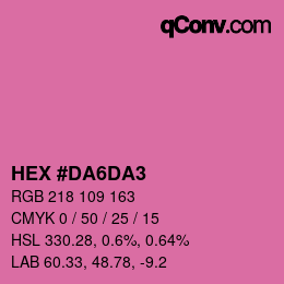 Farbcode: HEX #DA6DA3 | qconv.com
