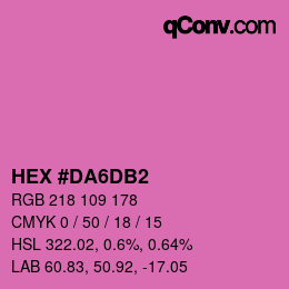 カラーコード: HEX #DA6DB2 | qconv.com