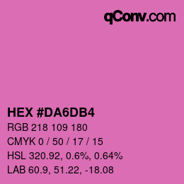 Farbcode: HEX #DA6DB4 | qconv.com