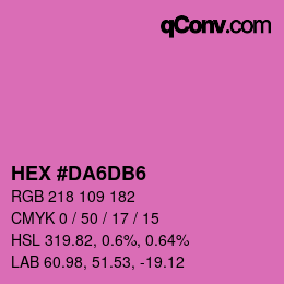 Color code: HEX #DA6DB6 | qconv.com